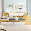 Lit de jour en L avec bureau - simple, naturel et blanc