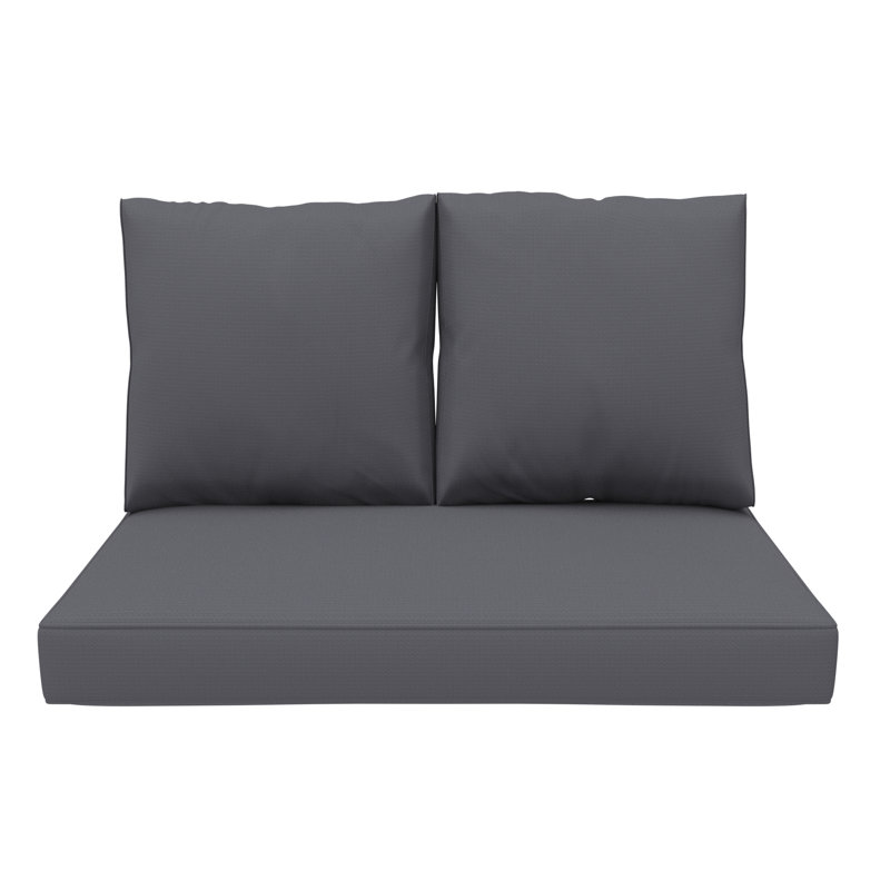Outdoor Loveseat Cushion, Deep Seat/Back Replacement Cushion 5 Inch, Gray