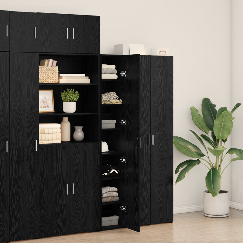 Highboard 30X42.5X185 Cm Engineered Wood, Black Oak