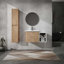 Meuble-lavabo mural avec lavabo et armoire latérale, portes à fermeture douce, armoire combinée