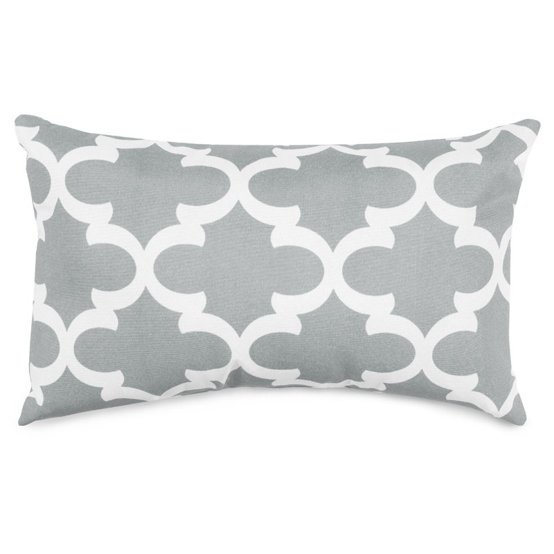 Trellis Geometric Outdoor Reversible Throw Pillow
