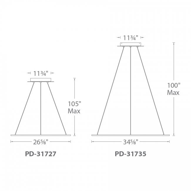 Illusion 1 - Light LED Pendant, Titanium, 90 W