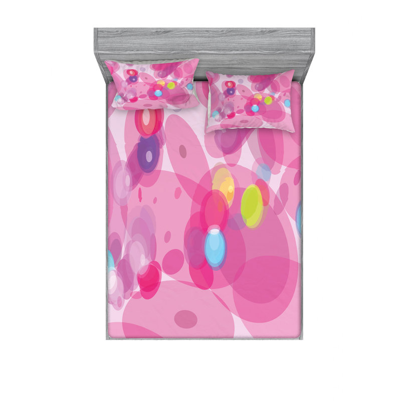 Microfiber Abstract Sheet Set, Queen Sheet Set with Fitted Sheet