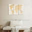 «World Map Beige World Map», reproduction sur toile 3 pièces par Jorge S-93060840