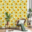 Papier peint auto-adhésif à motif de tournesols floraux sans soudure à motif d'aquarelle-1142570583