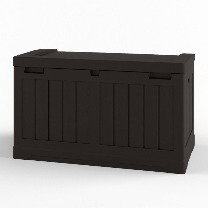 Java 50 Gallon Lockable Plastic Deck Box with Seat