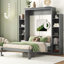 Lit escamotable double pleine grandeur avec tablettes et lumières DEL-1329015009