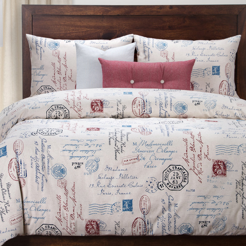 Postscript Modern & Contemporary Duvet Cover & Insert, California King, Blue