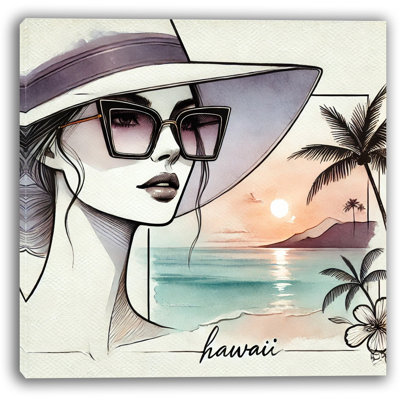 «Hawaiian Sunset Elegance», impression sur toile