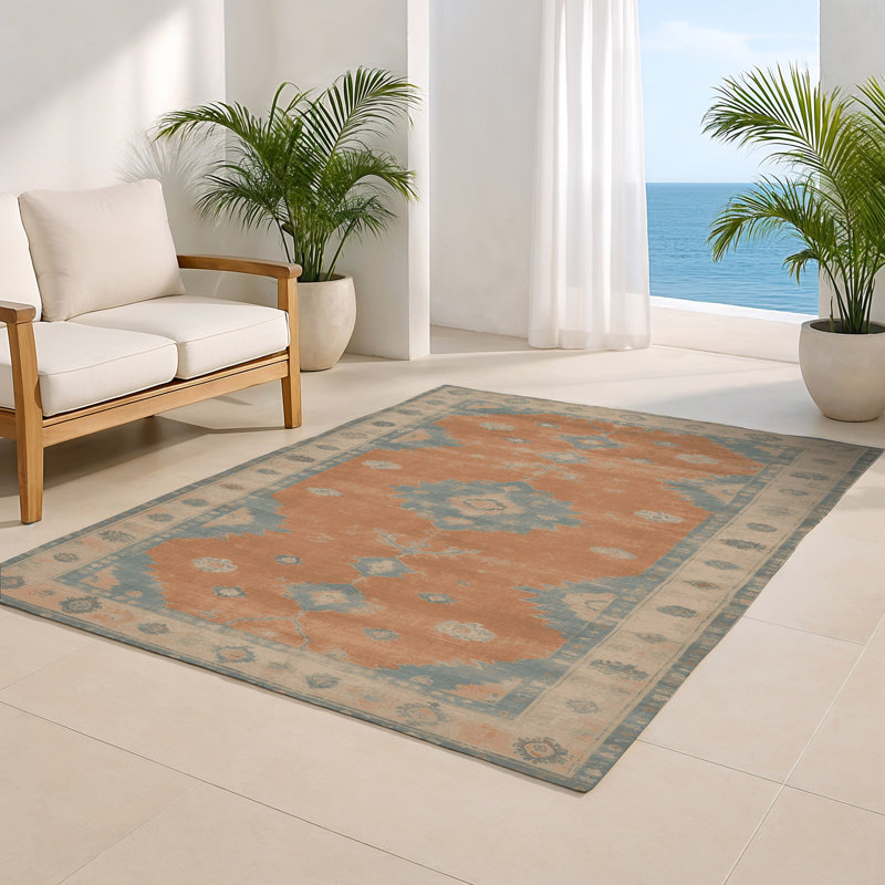 Tapis intérieur et extérieur brun Overdyed, Rectangulaire 8 pi x 10 pi