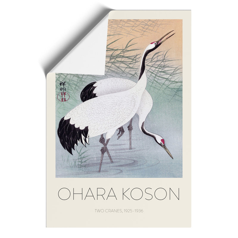 Two Cranes - No Frame Painting, 42cm H x 30cm W x 0.1cm D