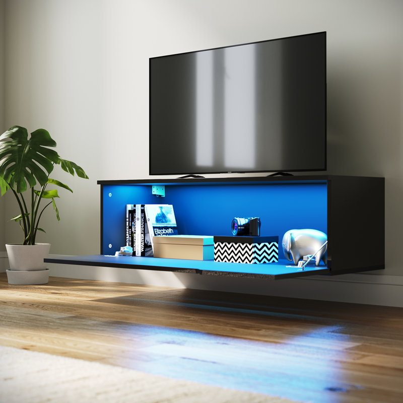 LED TV cabinet Stand for TVs, Black, 30cm H x 100cm W x 35cm D