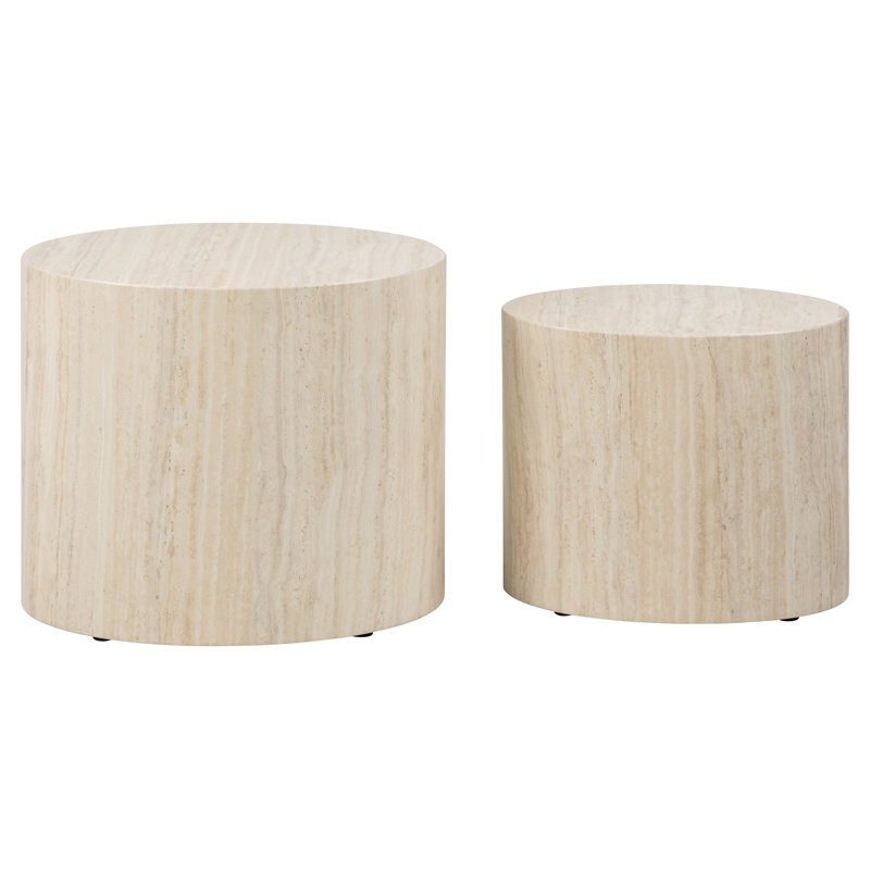 Burmaster Side Table, Travertine