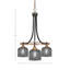 Lustre 3 lumières Mukkesh en verre fumé noir mat et nickel brossé 6 po-680641295-680641284
