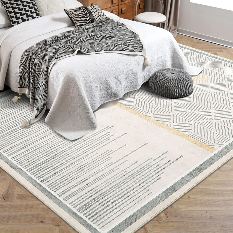 Tapis moderne à motif géométrique doux, Rectangle 9 pi x 12 pi