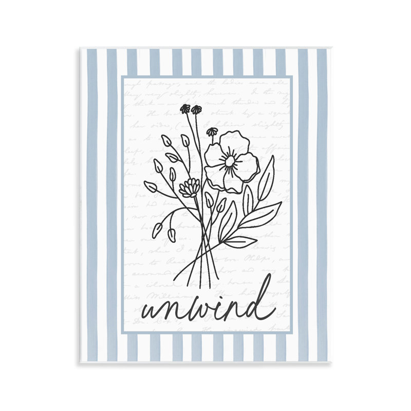 Unwind Striped Bath Flowers Wall Plaque, design by Lettered and Lined