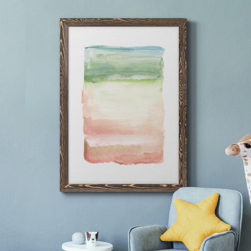 Skye I - Peinture sur toile encadrée, Toile avec cadre en noyer, H 44 po x l 31 po x P 1 po
