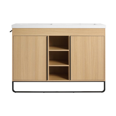 Meuble-lavabo autoportant avec lavabos doubles