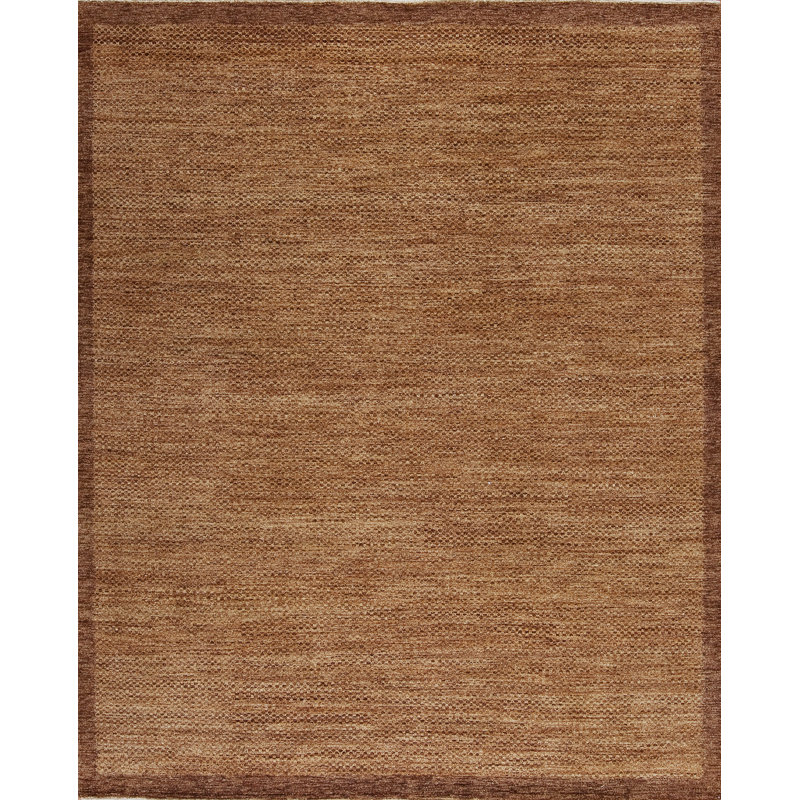 Textures Hand Knotted Wool Area Rug in Brown, Rectangle 8' x 10'