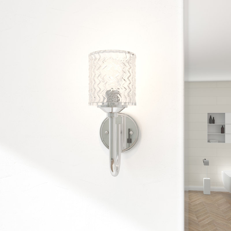1-light Dimmable Armed Sconce Wall Sconce, Chrome