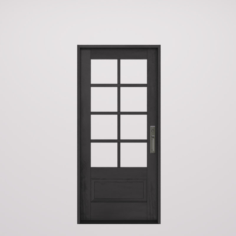 G7508-SW-80 | Porte simple de 80 po, extérieur pré-monté RTA, SDL 8 Lite, 3/4 Lite, 1 panneau, bois d'acajou brut