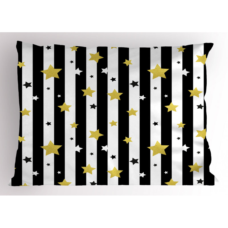 Black/White Polyester Microfiber Piece Sham, Queen