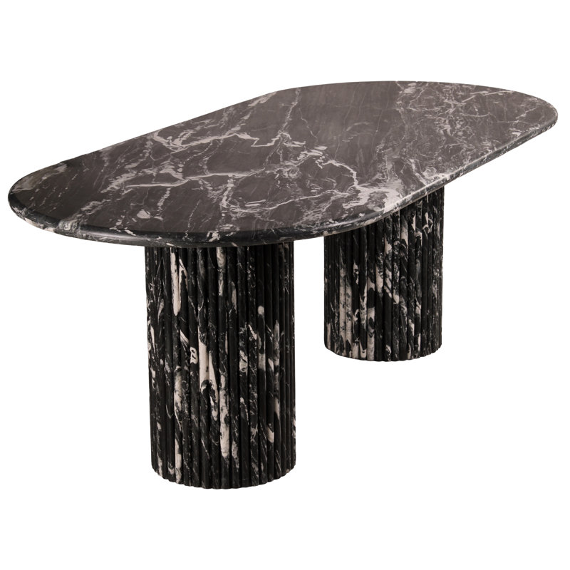 Table de salle à manger Messina, Marbre noir