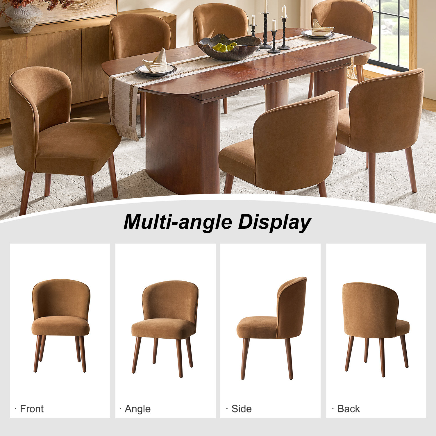 Monticello Dining Chair, 6, Caramel