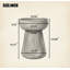 Mushroom Side Table – Geometric Pedestal Design – Multi-Purpose Outdoor/Indoor Accent Table, Easy-Clean Matte Finish-604727220
