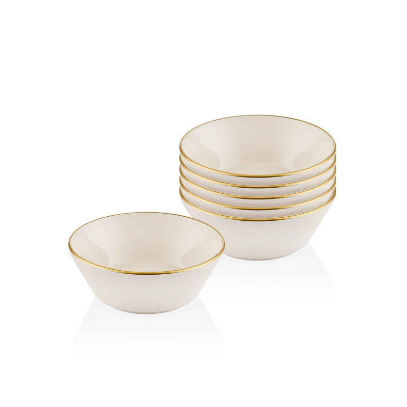 Élégant bol en céramique, couleur crème, 5,9 x 5,9 x 2,0 pouces | 100% céramique, capacité de 5,1 oz liq. Va au lave-vaisselle, parfait pour servir et recevoir, ajout élégant à votre décor de cuisine