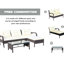 Ensemble de conversation pour patio 3 pièces: canapé modulaire avec coussins beiges et table basse moderne 3 places - 2 places