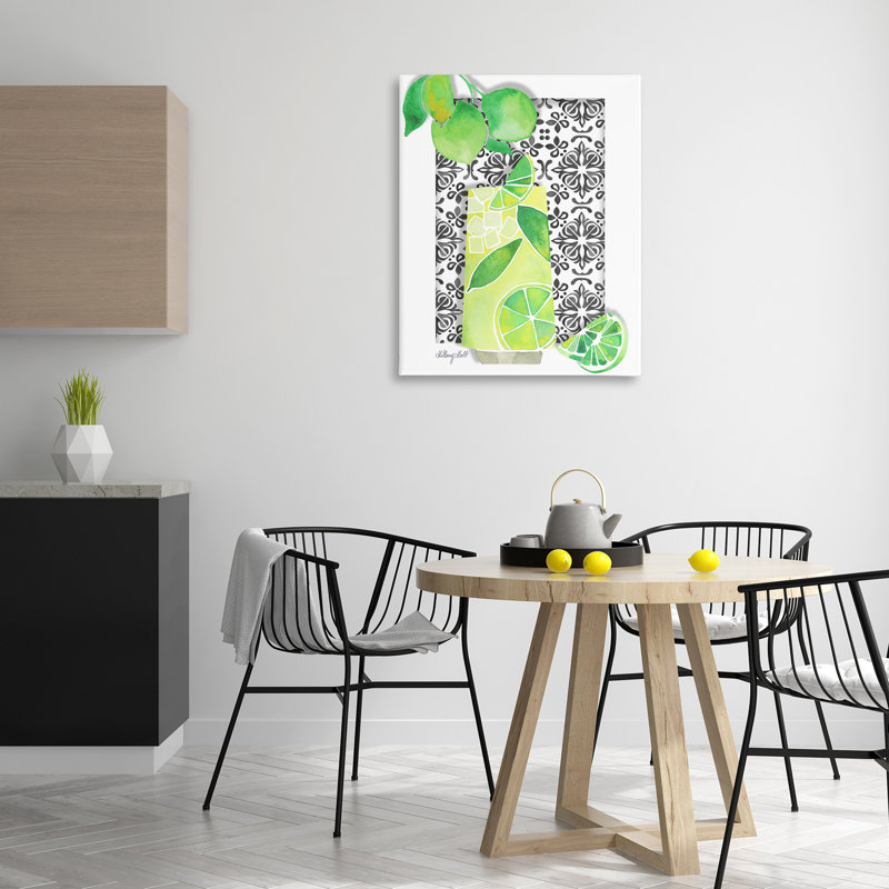 Toile méditerranéenne Mojito Drink, conception de Hillary Holt, H 40 po x l 30 po