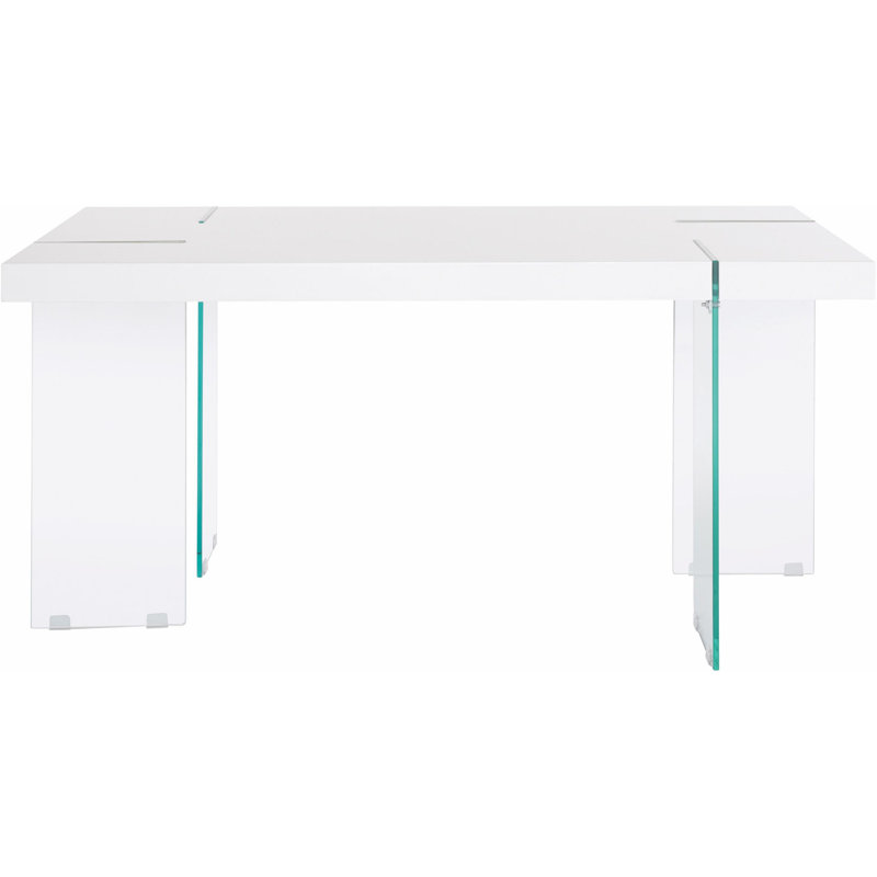 Anakin Pine Solid Wood Top Dining Table, White