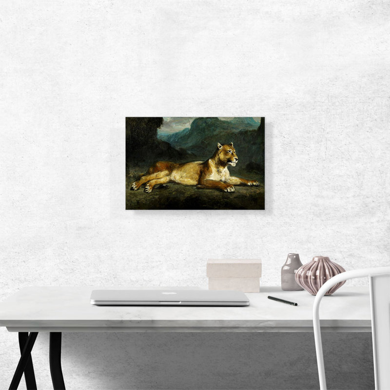 Lionne inclinable 1855 - impression, H 12 po x l 18 po x 1,5 po