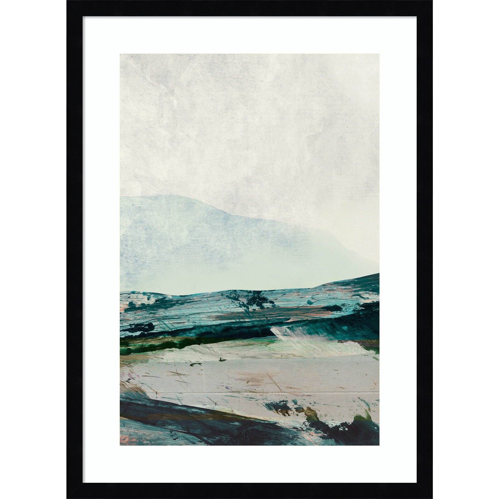 Cleve "Mountain Mists" Print by Dan Hobday, 25" H x 19" W, Black Framed