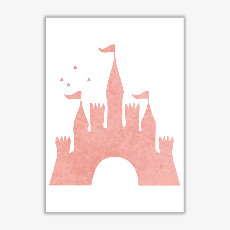 Castle - Painting, Unframed, 30 cm H x 21 cm W x 1 cm D, Peach