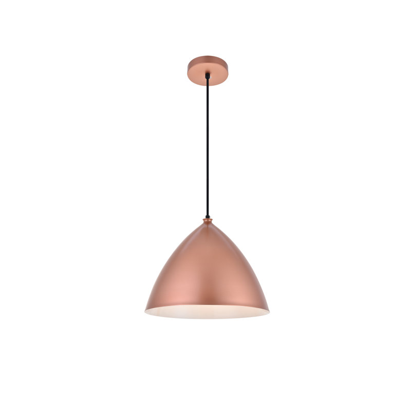 Luminaire suspendu conique à 1 lumière Laverriere, Miel doré, H 10,9 po x l 13,5 po x P 13,5 po