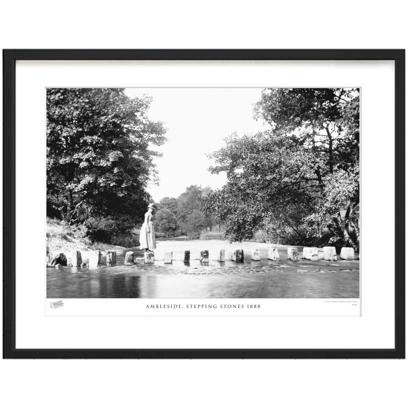 Ambleside, Stepping Stones 1888 by Francis Frith - Single Picture Frame Print, 45cm H x 60cm W x 2.3cm D