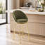 Tabouret de bar 40,8 po de style moderne vert olive avec pieds dorés polis - ensemble de 2