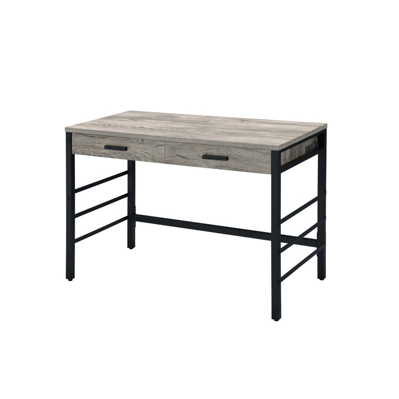 Bureau de travail en chêne patiné et disponibilité d'écriture confortable, disponible