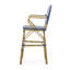 Ensemble de 2 tabourets de bar d'extérieur en osier et aluminium 29,5 po, bleu marine, imprimé bambou