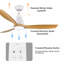 52 po  Ventilateur de plafond à DEL avec pales à grain de bois avec télécommande-1446773646-1446773645