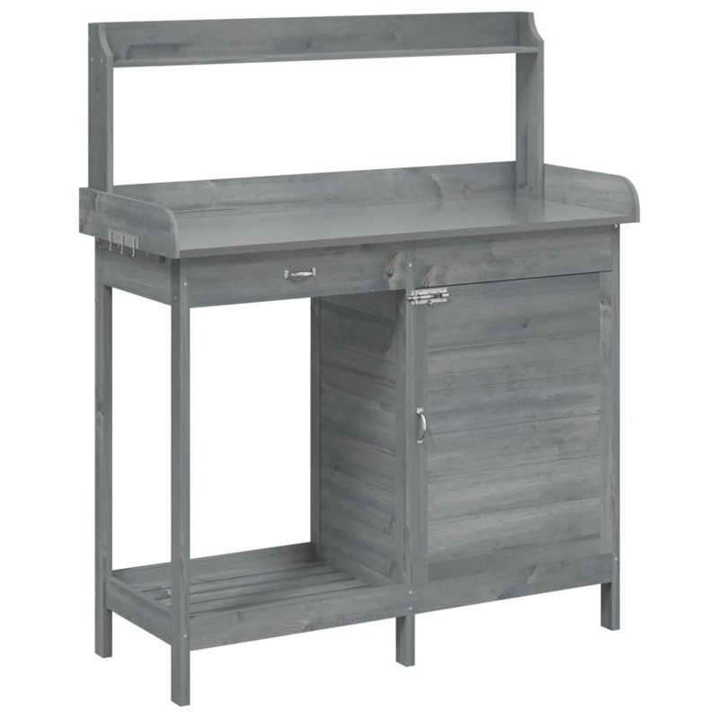 Wood Potting Bench, Grey