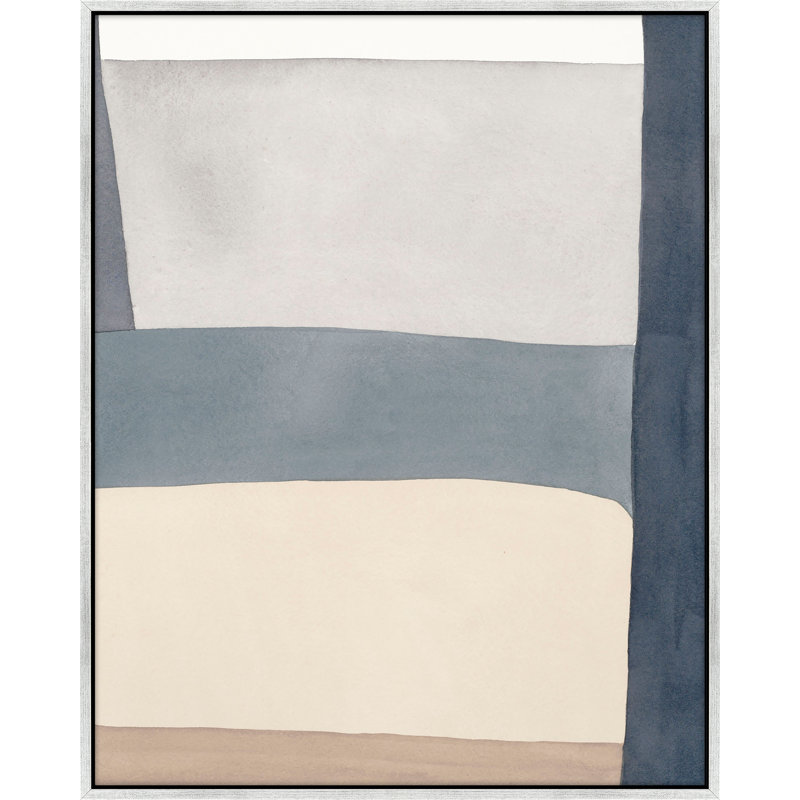 «Tout en bleu profond» par Julia Balfour - Art mural encadré, H 38 po x l 30 po x P 1,4 po, Toile avec cadre blanc