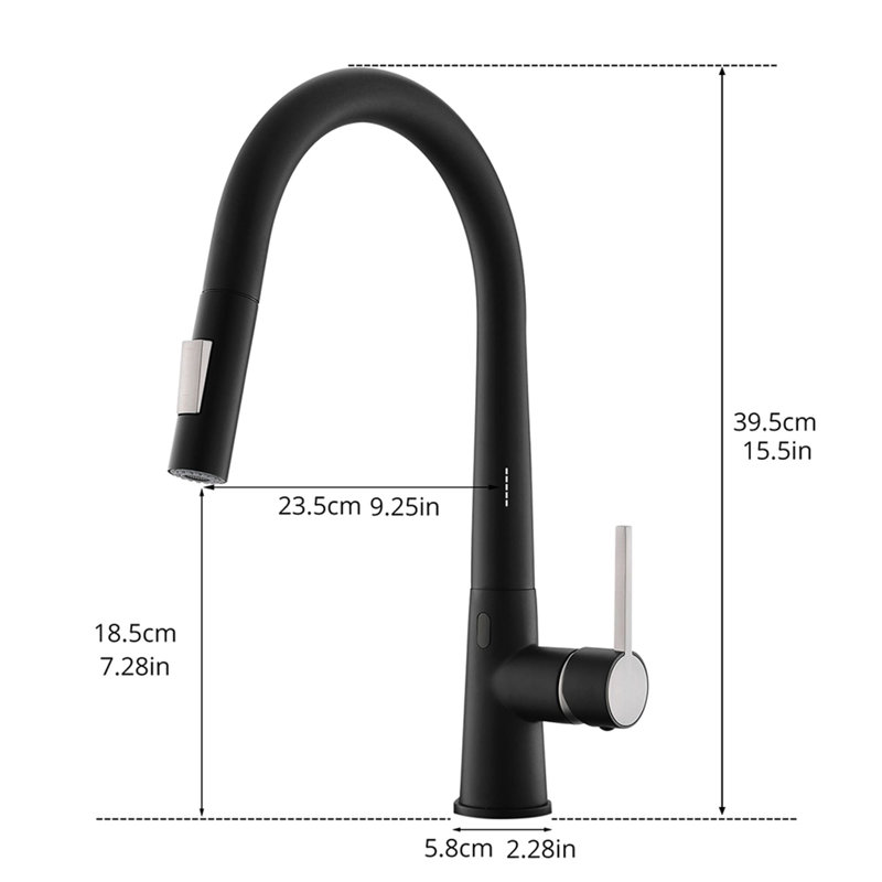 KIKO HOME Pull Out Touchless Kitchen Faucet, Matte Black