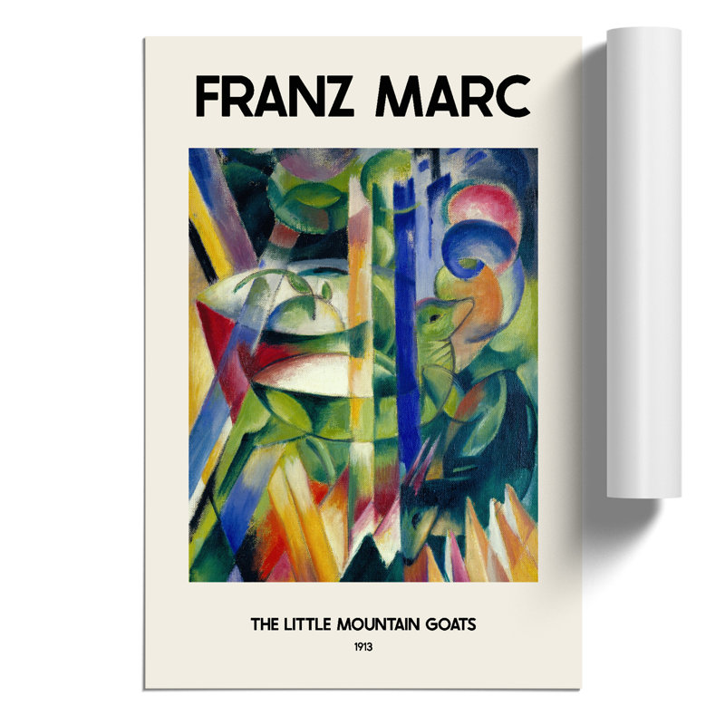 The Little Mountain Goats Print by Franz Marc - Frameless Print, 42cm H x 30cm W x 0.1cm D