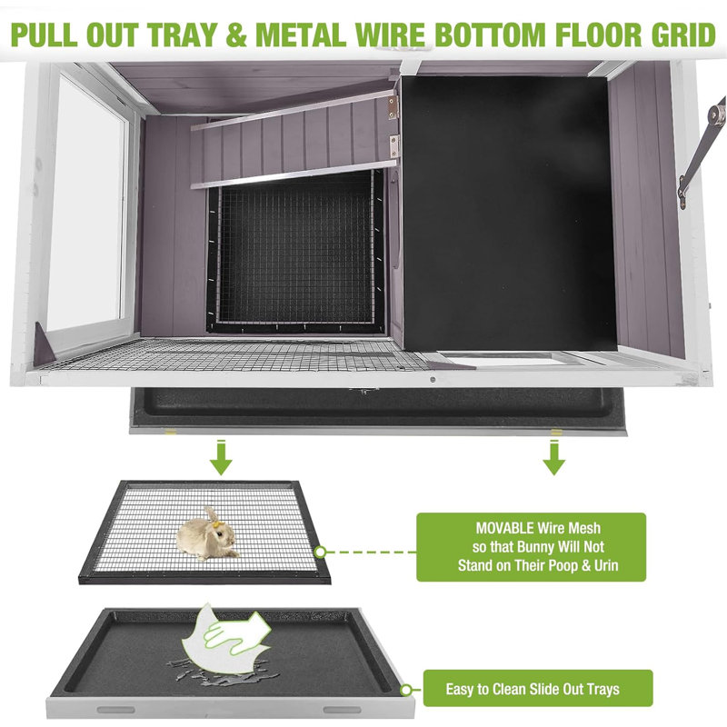 Weather Resistant Hutch with Ramp, Grey