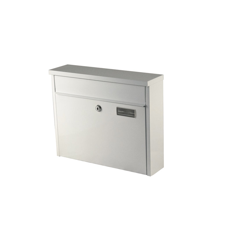Rische Steel Wall Mounted Post Box, White