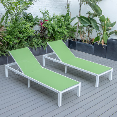 Chaise longue d'extérieur inclinable en aluminium Marlin - Chaise de patio en toile résistante aux intempéries