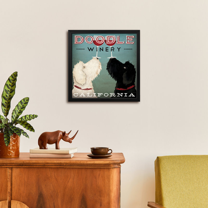 Affiche encadrée «Doodle Winery» par Ryan Fowler, H 16 po x l 16 po